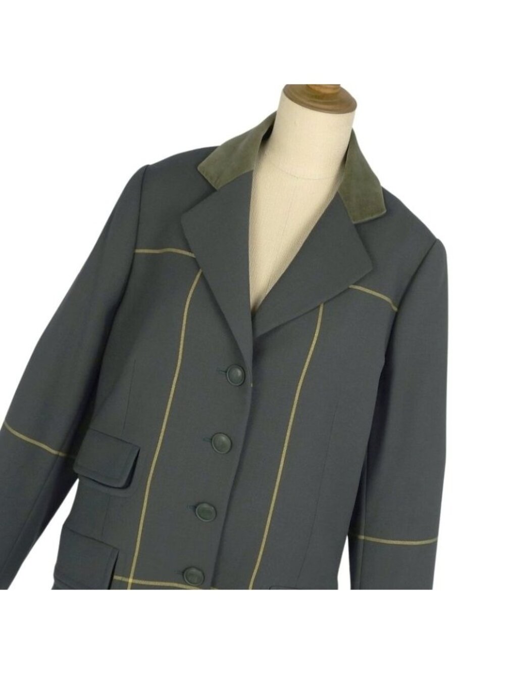 Hermes Jacket Tailored Collar Velour Vintage - Picture 3 of 12